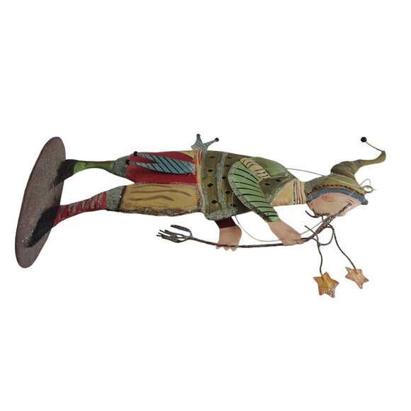 Vintage-Inspired Handpainted Metal Jester Holding Star Wand Figurine - Picture 8 of 10